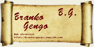 Branko Gengo vizit kartica